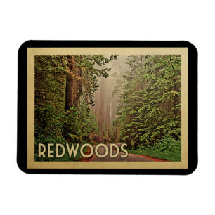 Magnet Flexible Vintage voyage de Redwoods National Park en Califo