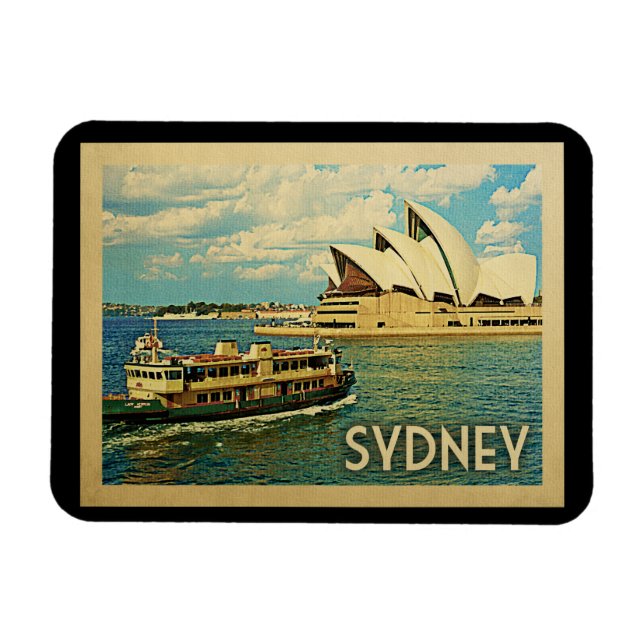 Magnet Flexible Vintage voyage de Sydney Australie (Horizontal)
