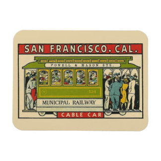 Magnet Flexible Vintage voyage de téléphérique de San Francisco