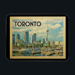 Magnet Flexible Vintage voyage de Toronto Canada<br><div class="desc">Le design de Toronto Canada,  de style Vintage voyage,  offre une vue panoramique sur la tour du CN et la ville avec le port en face.</div>