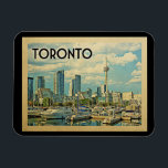 Magnet Flexible Vintage voyage de Toronto Canada<br><div class="desc">Le design de Toronto Canada,  de style Vintage voyage,  offre une vue panoramique sur la tour du CN et la ville avec le port en face.</div>
