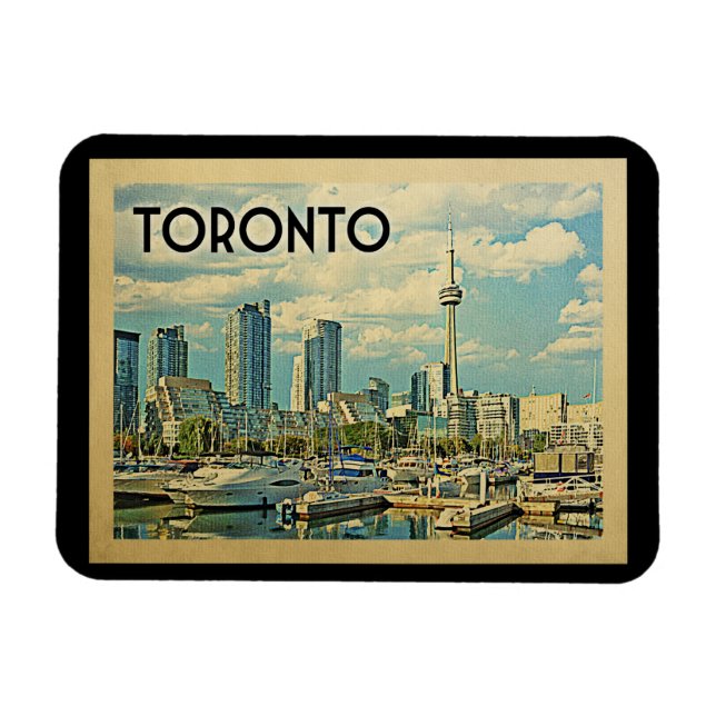 Magnet Flexible Vintage voyage de Toronto Canada (Horizontal)