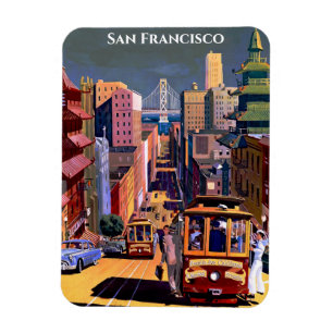 Magnet Flexible Vintage voyage du funiculaire de San Francisco