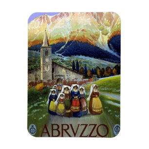 Magnet Flexible Vintage voyage, Femmes des Abruzzes, Italie