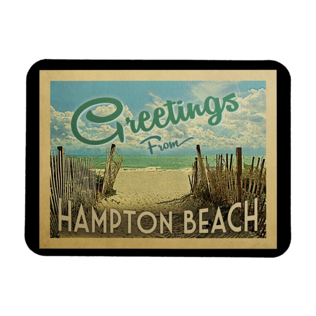 Magnet Flexible Vintage voyage Hampton Beach (Horizontal)