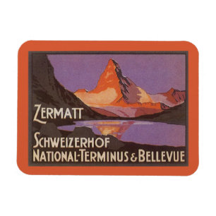Magnet Flexible Vintage voyage, Mont Matterhorn en Suisse