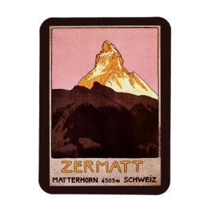 Magnet Flexible Vintage voyage, montagne de Matterhorn, Suisse