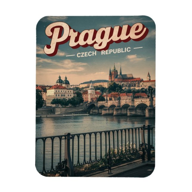 Magnet Flexible vintage voyage prague république tchèque cadeaux,  (Vertical)