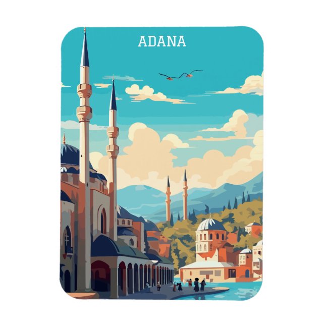 Magnet Flexible Vintage voyage rétro Adana Turkey (Vertical)