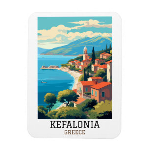Magnet Flexible Vintage voyage rétro de Kefalonia Grèce
