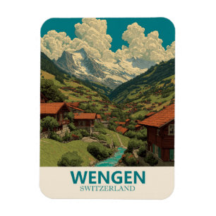 Magnet Flexible Vintage voyage Wengen Suisse