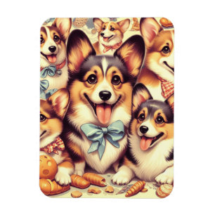 Magnet Flexible Vintage Welsh Corgi Cardigan sans couture