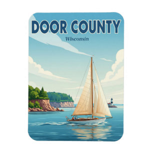 Magnet Flexible Vintage Wisconsin Door Comté Travel