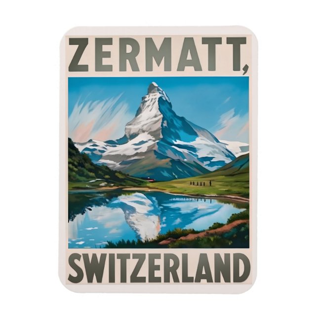 Magnet Flexible Vintage Zermatt Suisse Matterhorn (Vertical)