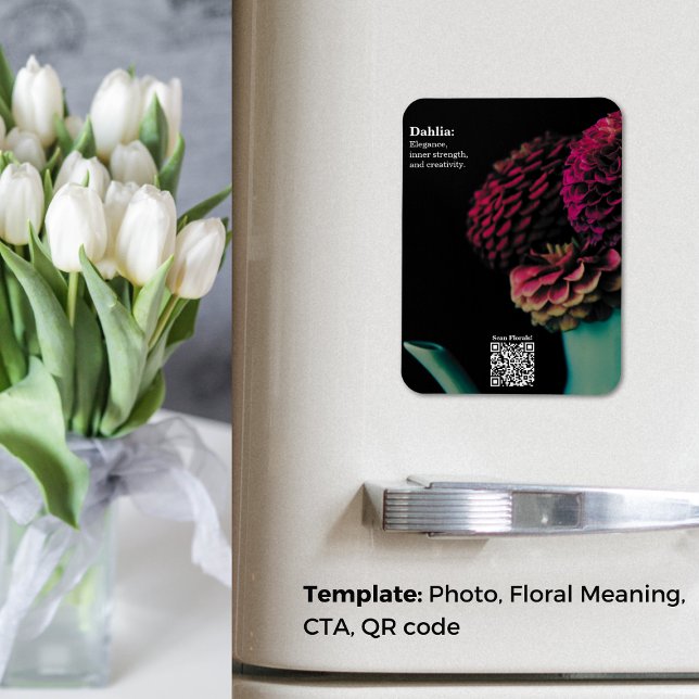 Magnet Flexible Violet Dahlia Bouquet Frigo éducatif (Violet Dahlia Bouquet Educational Fridge Magnet)