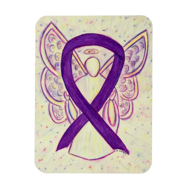Magnet Flexible Violet de sensibilisation Ruban Angel Art sur mesu (Vertical)
