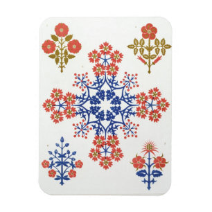 Magnet Flexible Violiet, iris et papier peint à motif tulipe, pr