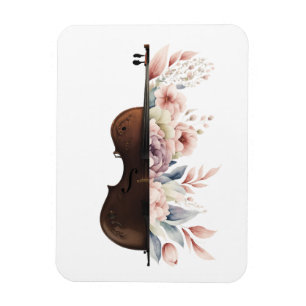 Magnet Flexible Violon aux fleurs.