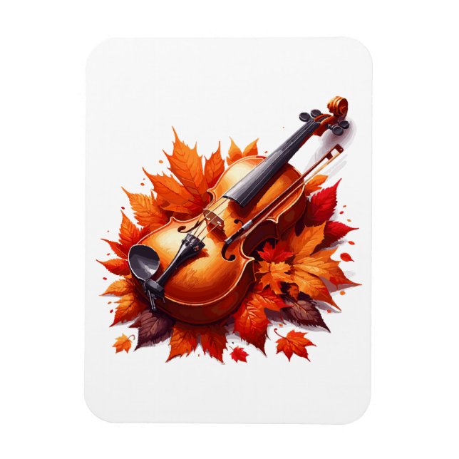 Magnet Flexible Violon dans le lit de feuilles (Vertical)