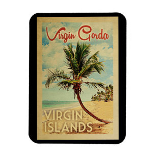 Magnet Flexible Virgin Gorda Palm Tree Vintage voyage