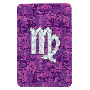Magnet Flexible Virgo Sign on Pink Fuchsia Camouflage numérique