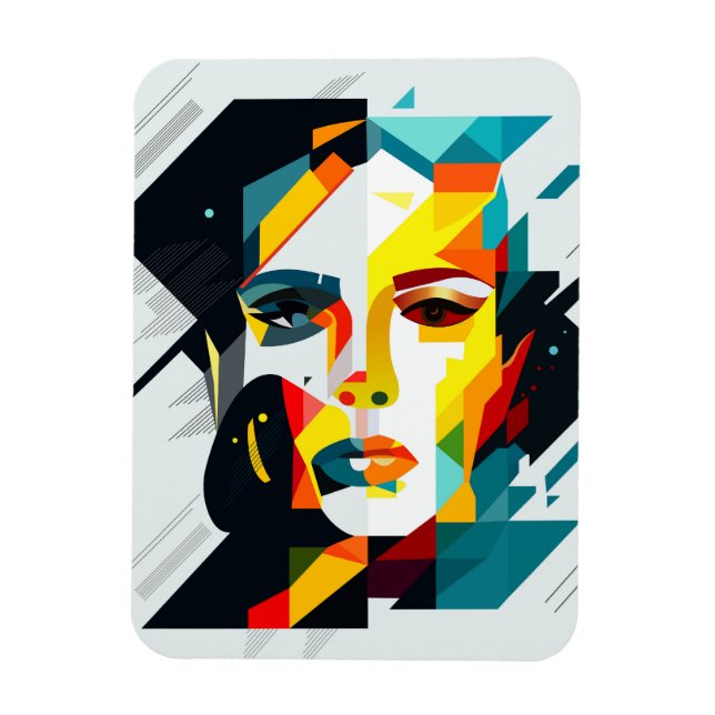 Magnet Flexible visage humain Abstrait (Vertical)