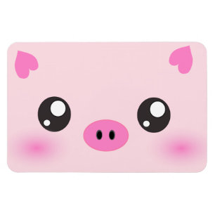 Magnet Flexible Visage mignon de porc - minimalisme de kawaii
