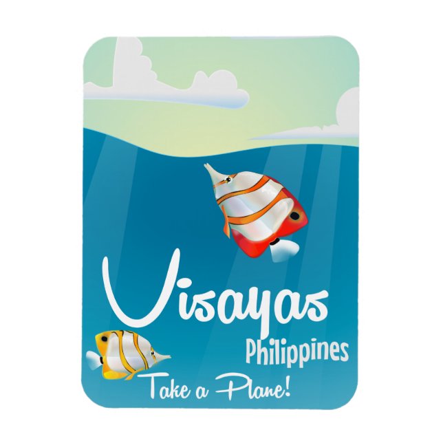 Magnet Flexible Visayas, Philippines affiche de voyage en dessin a (Vertical)