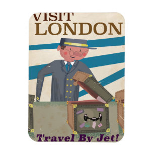 Magnet Flexible Visite affiche d'art vintage de voyage à Londres