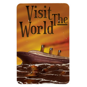 Magnet Flexible visitez l'affiche de paquebot de croisière vintage