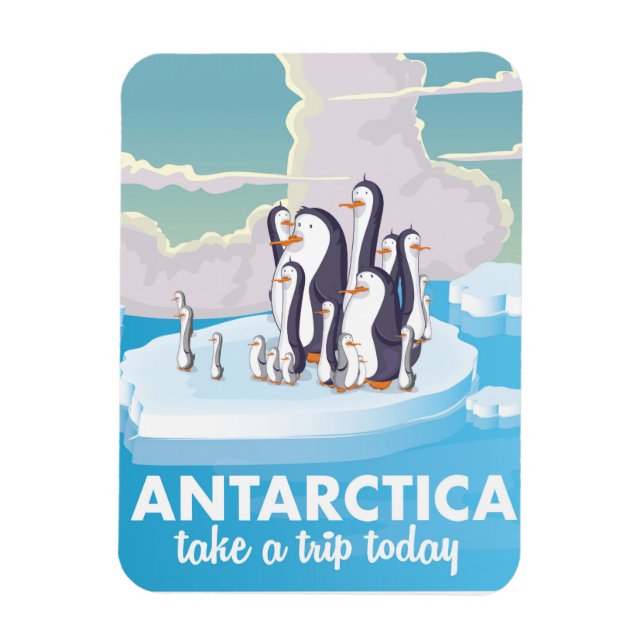 Magnet Flexible Visitez l'affiche de voyage Antarctica Vintage (Vertical)