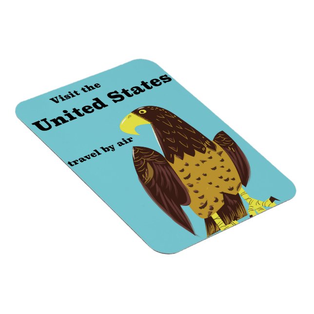 Magnet Flexible Visitez l'affiche de voyage États-Unis (Côté Droit)