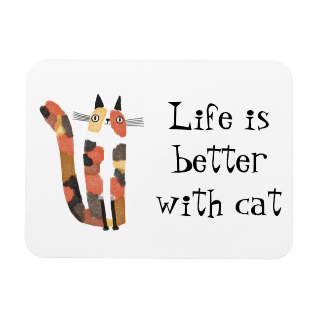 Magnet Flexible Vivre mieux avec le chat (Horizontal)