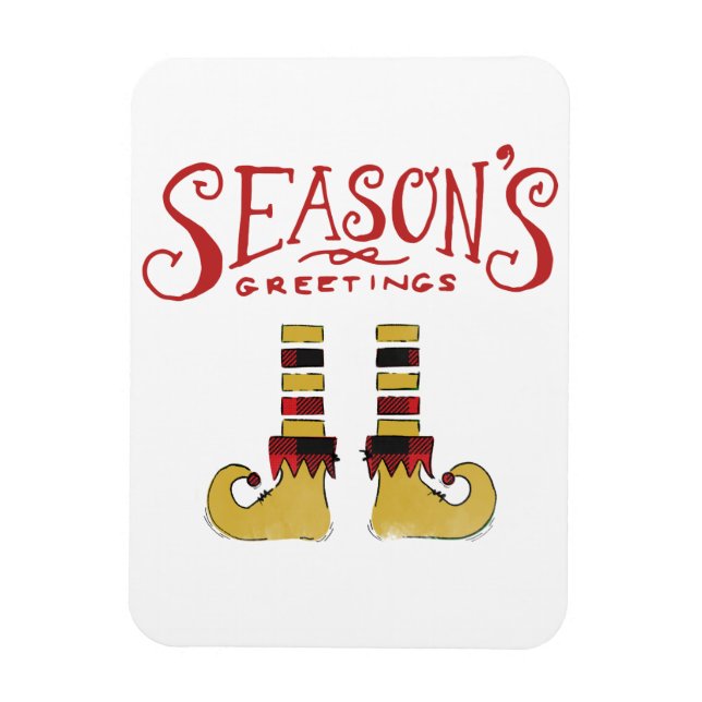 Magnet Flexible Vœux de la saison chaussures de lutin (Vertical)