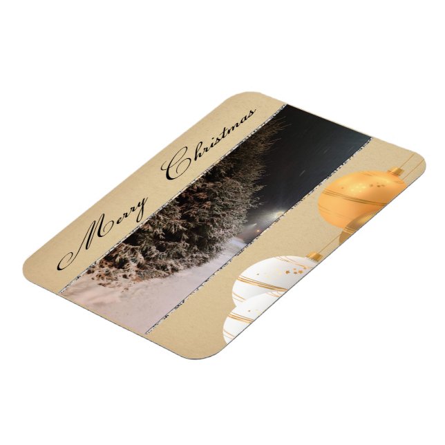 Magnet Flexible Vœux de Noël intemporels vintage (Côté Gauche)