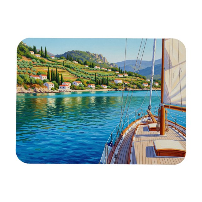 Magnet Flexible Voilier en Corfou Grèce Voyage (Horizontal)