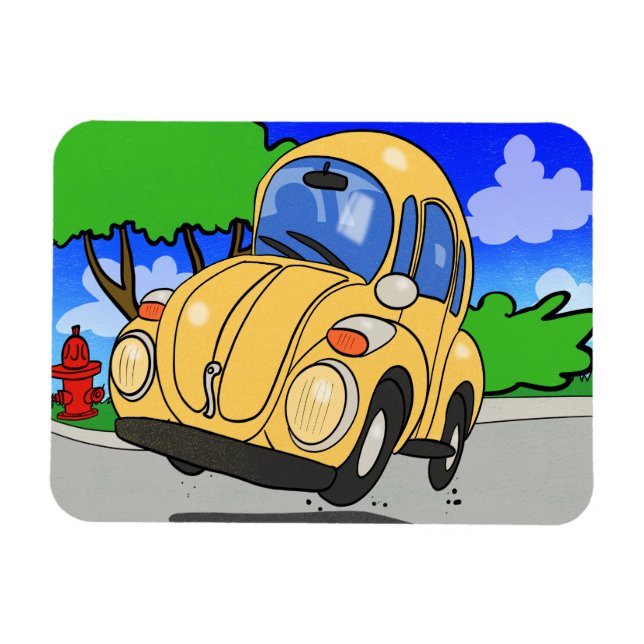 Magnet Flexible Voiture Carton mignonne (Horizontal)