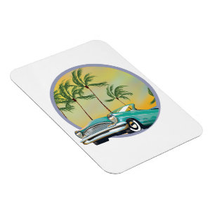 Magnet Flexible Voiture classique à la tombée de la nuit