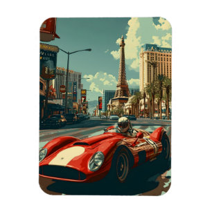 Magnet Flexible Voiture de course vintage à Las Vegas