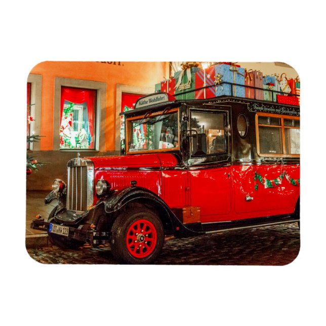 Magnet Flexible Voiture de Noël avec cadeaux (Horizontal)