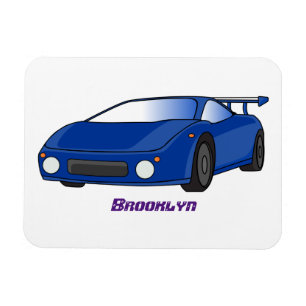 Magnet Flexible Voiture de sport bleue avec illustration airfos