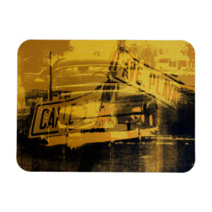 Magnet Flexible Voiture et plaque de rue jaunes