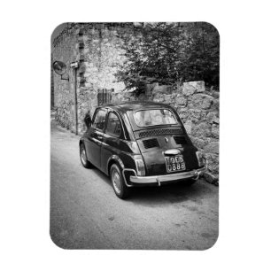 Magnet Flexible Voiture FIAT 500 en noir et blanc