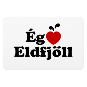 Magnet Flexible Volcans I Heart (Love) [Ég Elska Eldfjöll]