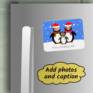 Magnet Flexible Vos photos pingouins d'hiver xmas