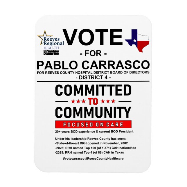 Magnet Flexible Vote pour Pablo Carrasco (Vertical)