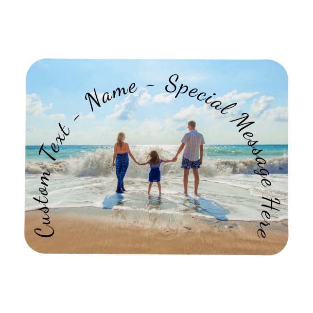 Magnet Flexible Votre cadeau d'aimant photo avec texte personnalis (Horizontal)