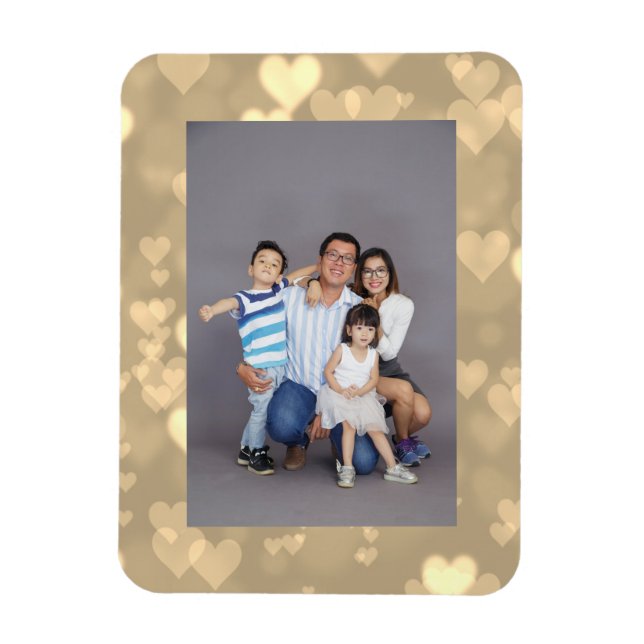 Magnet Flexible Votre cadre favori Photo Bokeh Hearts (Vertical)