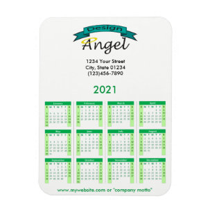Magnet Flexible Votre Calendrier Vert Marqué 2021