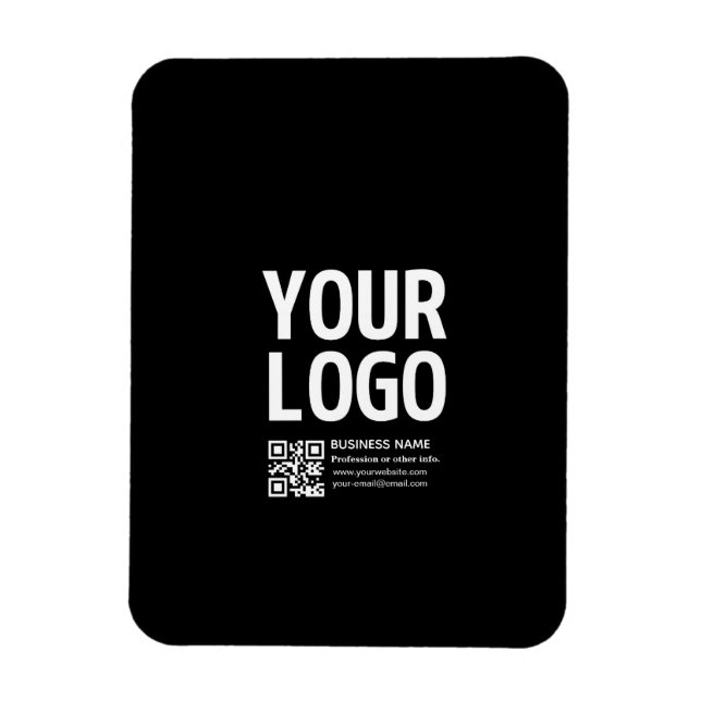 Magnet Flexible Votre logo avec code QR et texte modifiables  (Vertical)